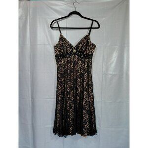 Y2K Eci New York Lace Overlay Sweetheart Slip Dress Sz 8 Black Fairy Whimsigoth